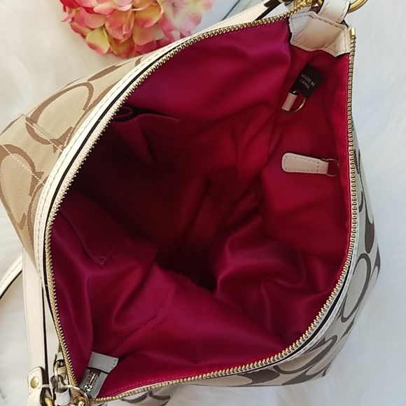 *COACH* Classic Large Tote Bag, White, Beige, Gold - Picture 7 of 8